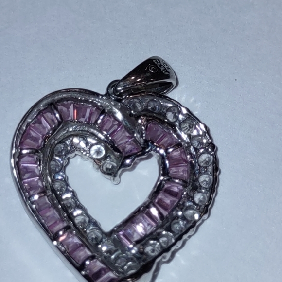 SPARKLY Diamond and sapphire 10k pendant - Picture 6 of 8